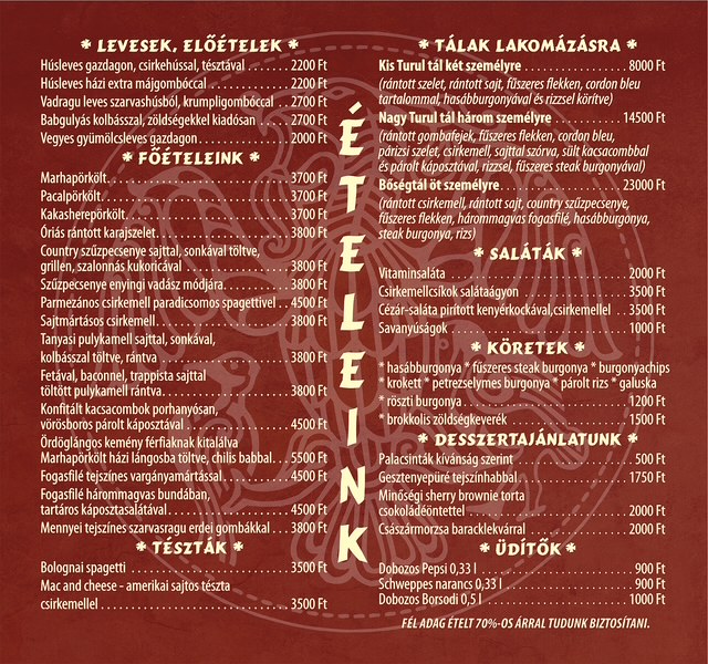 Turul Etterem szorolap 2026 majus
